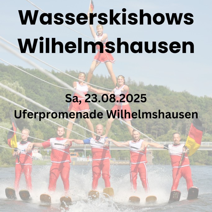 Wasserski-Pyramide mit Cheerleader-Kostümen